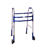 Walker with straight movementum wheels